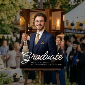 Classy Graduate Portrait Sign