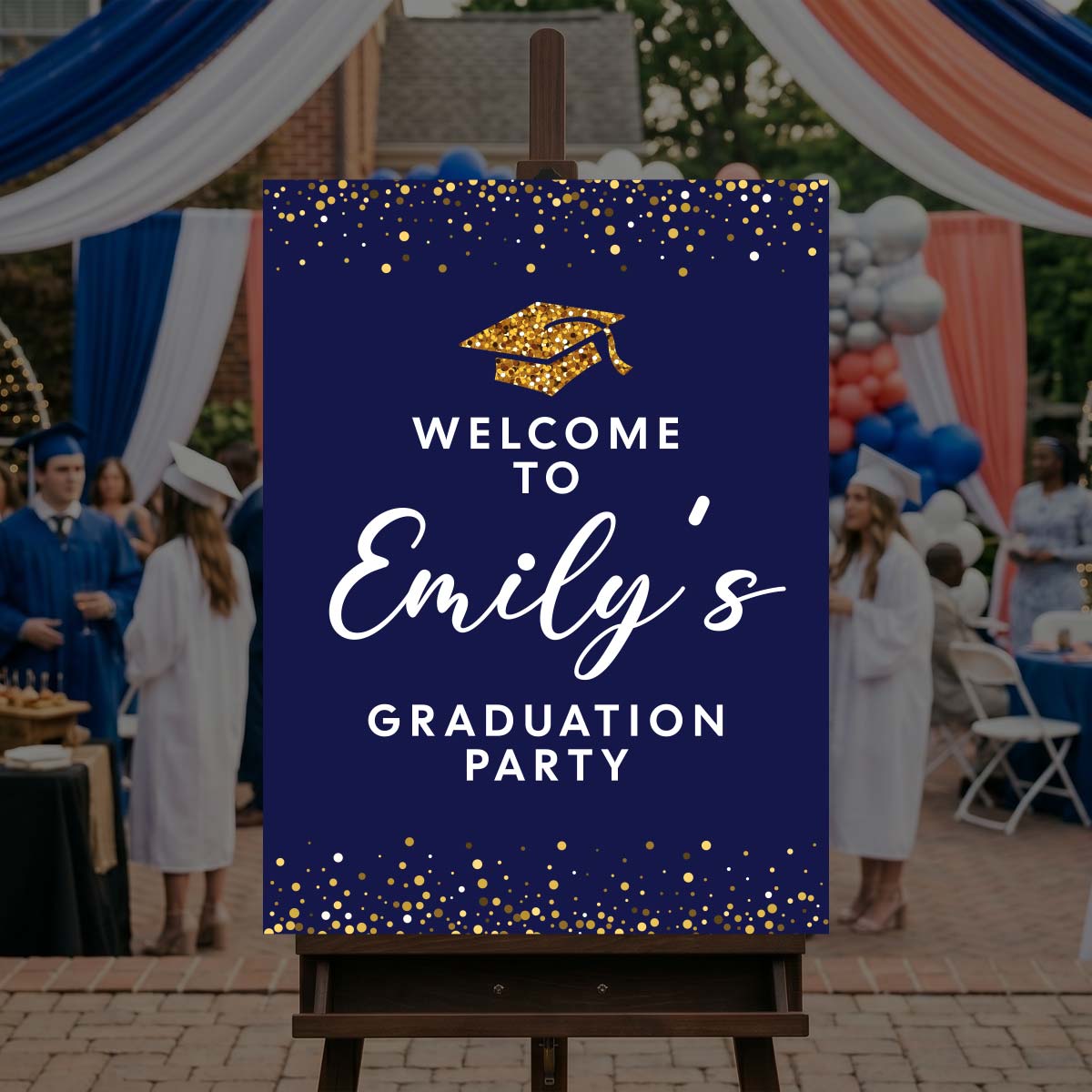 Glittery Graduate Celebration Sign