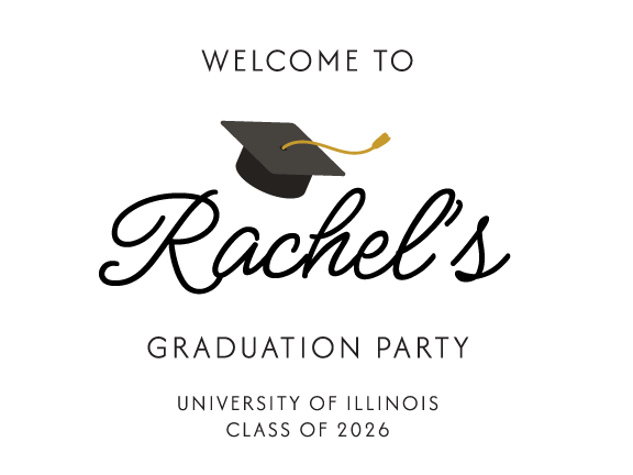 Tip of the Hat – Graduation Party Welcome Sign – Landscape Orientation - Image 2