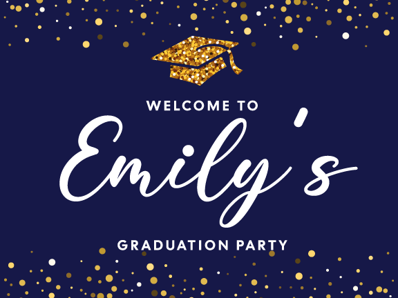 Glittery Graduate Celebration Sign – Landscape Orientation - Image 2