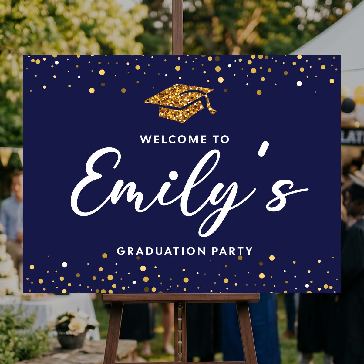 Glittery Graduate Celebration Sign – Landscape Orientation